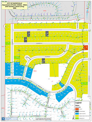 Map of the area impacted by the Longwood subdivision sanitary sewer rehabilitation project. 